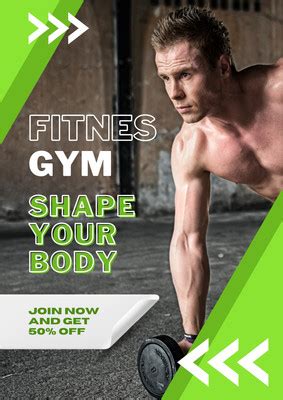 Page Free Printable And Customizable Gym Poster Templates Canva