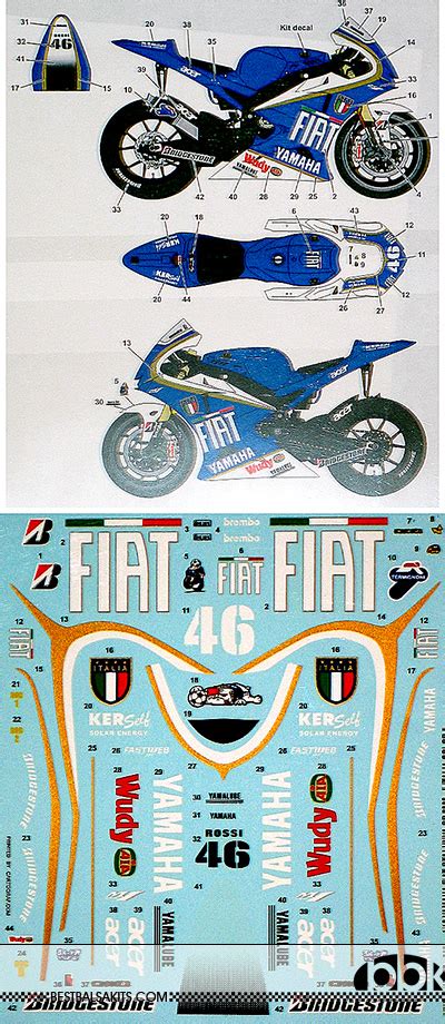 Studio Fiat Gp Tamiya Yamaha Yzr M Rossi