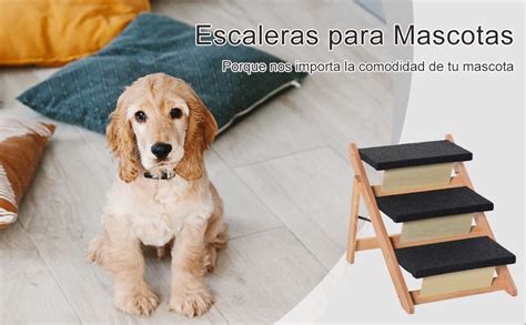 Pawhut Escalera De Madera Para Perros Plegable En Rampa Para