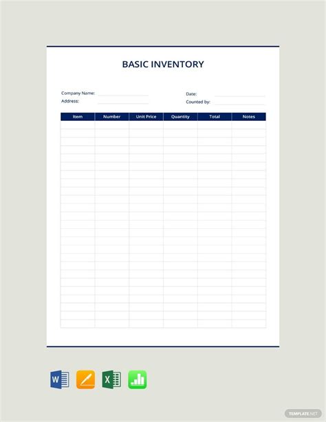 Inventory Word Templates - Design, Free, Download | Template.net