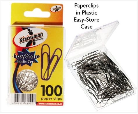 Paper Clips In Plastic Box 100pc 33mm — Statesman Stationery