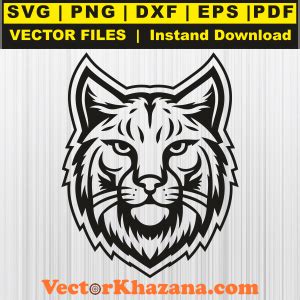 Bobcat Black Head Svg | Bobcats Football Png