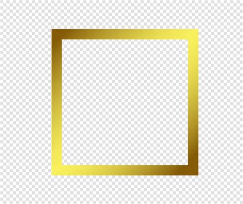 Gold Shiny Glowing Frame With Shadows Isolated On Transparent