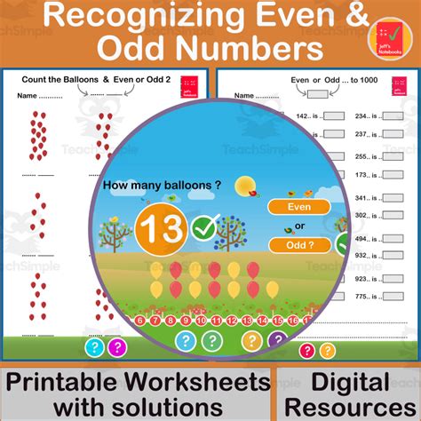 Recognising And Identifying Even And Odd Numbers Grade 2 By Teach Simple