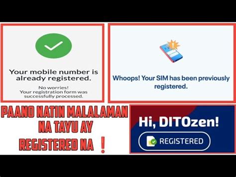 Paano Malaman Na Registered Na Ang Simcard Sa Smart Globe Dito Youtube