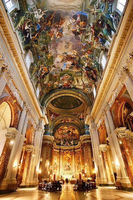 The Trompe L Il Ceiling Of Sant Ignazio Church Rome Baroque