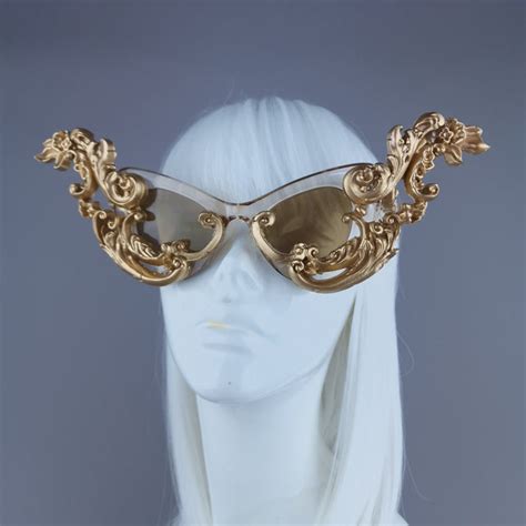 Zeus Gold Filigree Ornate Sunglasses Pearls And Swine