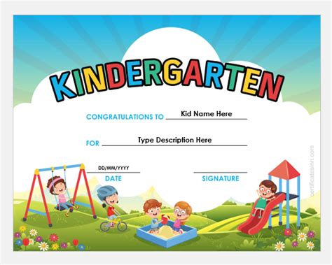 Editable Free Printable Kindergarten Certificate Templates Nbkomputer