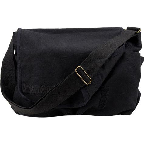 Vintage Style Canvas Messenger Bag - Black | USAMM