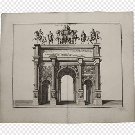 Arco De Septimio Severo Grabado Del Siglo Xviii Dibujo Arco Triunfal