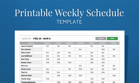 Monthly Work Schedule Template Printable | Calendar Template Printable