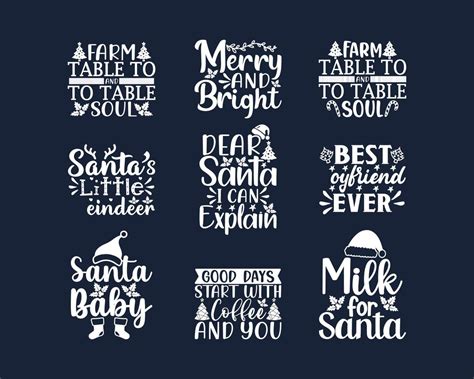 Christmas Typography T Shirt Design Set 4187315 Vector Art At Vecteezy