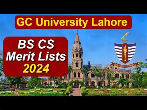 GCU Lahore BS Computer Science Merit Lists 2024 GCUL Spring