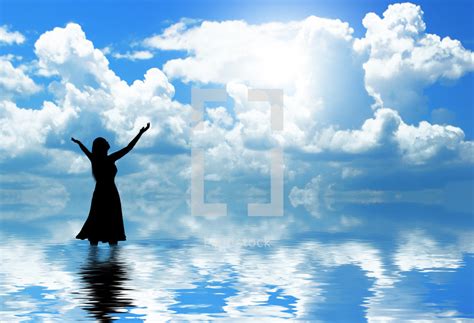 Woman Praising God Silhouette Svg