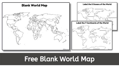 World Map Blank Printable - The Mum Educates