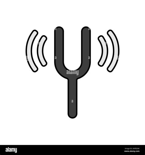 Tuning Fork Color Vector Flat Grayscale Icon Music Sign Graph Symbol