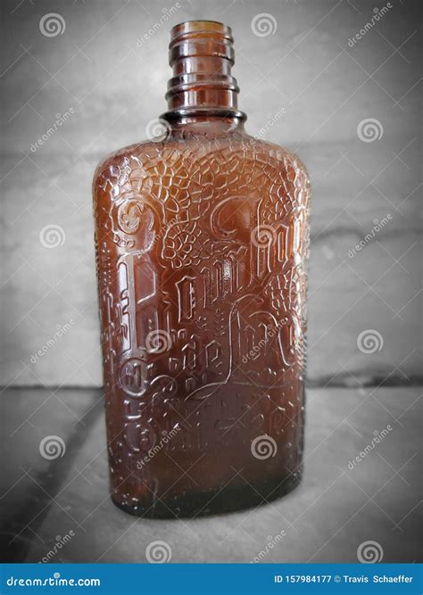 Antique Vintage Bourbon Whiskey Bottle Editorial Photography Image Of