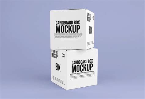 Premium Psd Square Delivery Cardboard Box Mockup