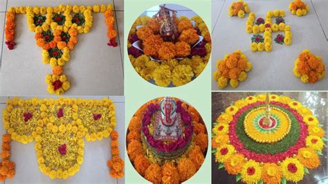 Pooja Decoration Ideas At Home Flower Rangoli Designs Ugadi