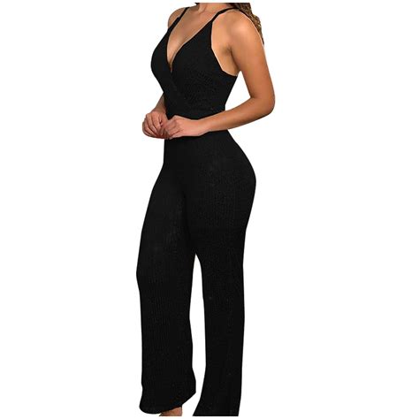 Ssaavkuy Womens Suspenders Jumpsuits Slimming Sequins Sleeveless Sexy