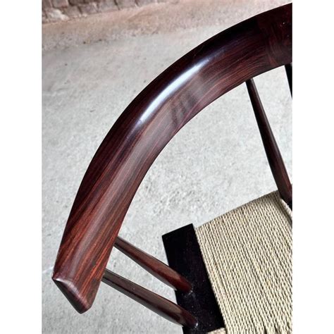 George Nakashima Inspired Ahmedabad Grass Seated Teak Chair Stool