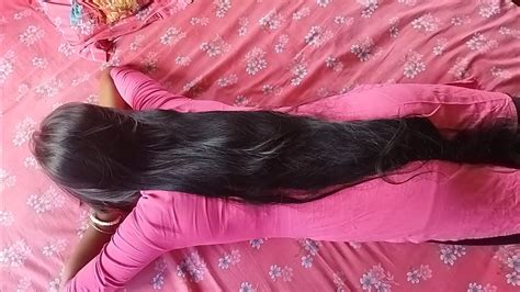 Black And Smooth Silky 4ft Long Hair Play Beautiful Girl Slipped Time