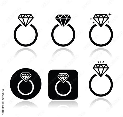 Diamond Engagement Ring Vector Icon Stock Vector Adobe Stock