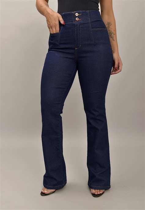 Calça Jeans Boot Cut Feminina Cintura Alta Lemier Collection LEMIER