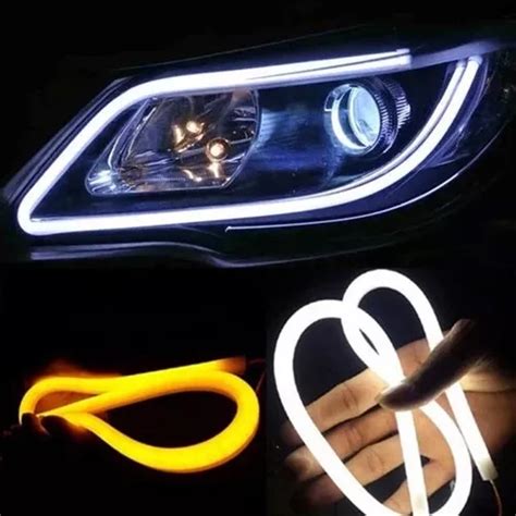 Cinta Tira Led Drl Faro 60cm Ojo De Angel Blanca Ambar Cruce En Venta