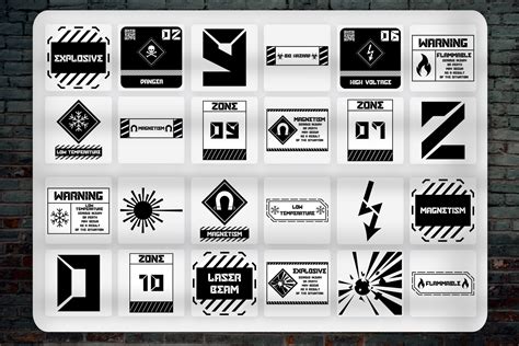 100 Sci-FI Sign Decals Icons Pack – Eldamar Studio