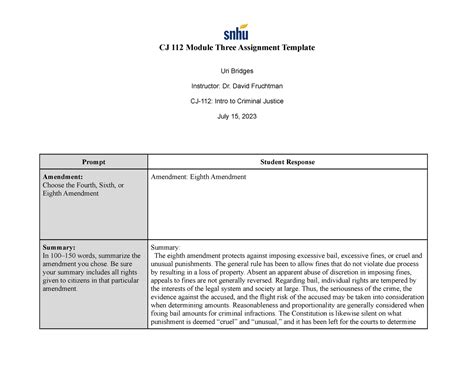 Cj Module Three Assignment Template Cj Snhu Studocu