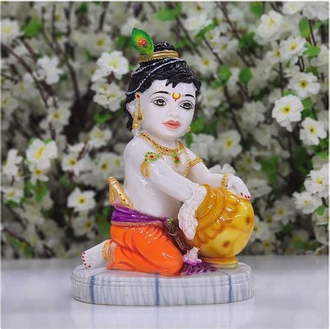 Baby Krishna Statue In Resin Bal Krishna Idol Baby Krishna Figurine