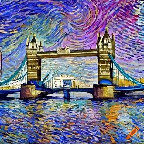 Tower Bridge In London Painted In Van Gogh Style On Craiyon