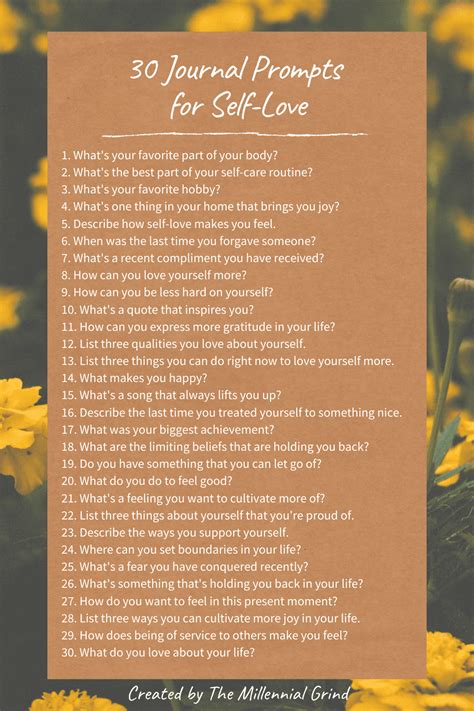 30 Self Love Journal Prompts For Self Esteem The Millennial Grind