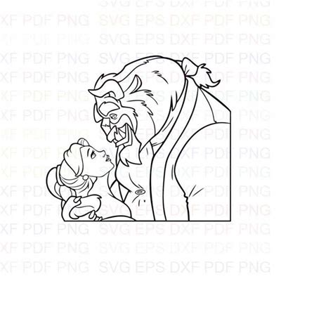 Beauty And The Beast Outline Svg Dxf Eps Pdf Png Cricut Cu Inspire