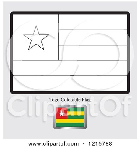 Clipart of a Coloring Page and Sample for a Togo Flag - Royalty Free ...