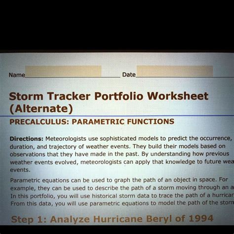 Has Anyone Done The Storm Tracker Portfolio Worksheet Name Date Storm Tracker Portfolio