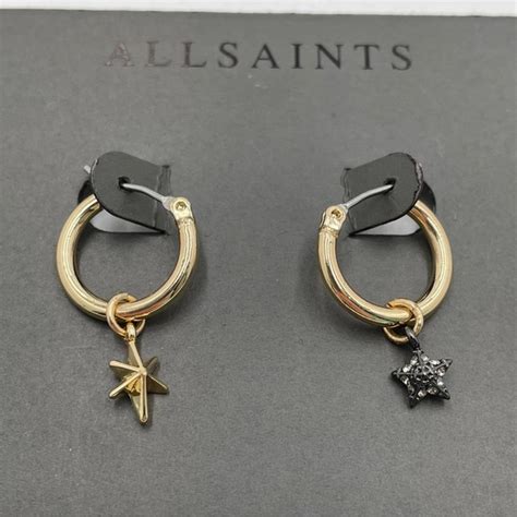 All Saints Jewelry All Saints Star Drop Huggie Hoop Earrings In