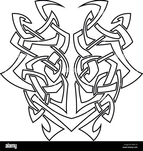 Elegant difficult curled ornamental gothic tattoo. Celtic style. Maori ...