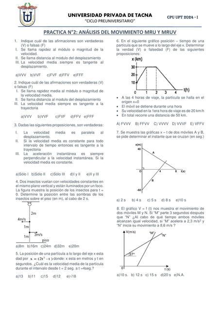 Práctica 2 Análisis del movimiento MRU y MRUV Mariajose Vargas uDocz