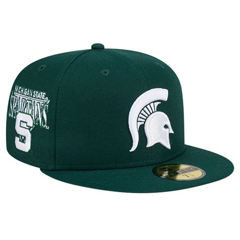 Men S New Era Green Michigan State Spartans Throwback 59fifty Fitted Hat