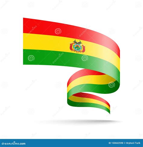 Bolivia Flag In The Form Of Wave Ribbon Stock Illustration