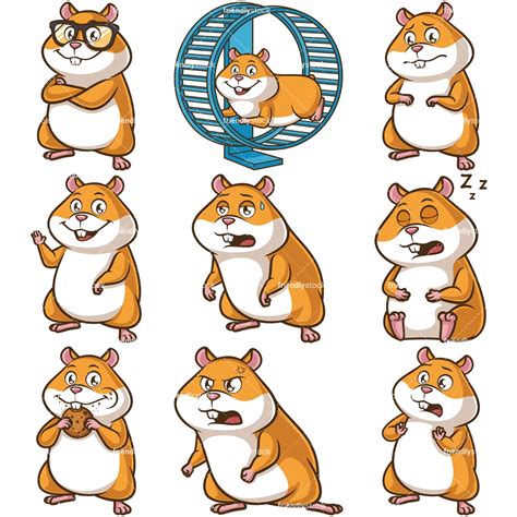 Hamster Mascot Character Clipart Vector Collection Friendlystock