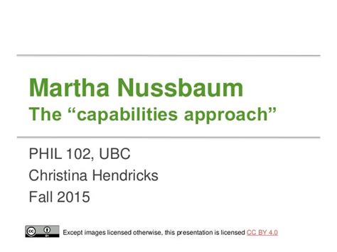 Martha Nussbaum on the "capabilities approach"