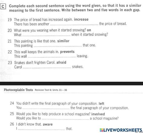 2027085 Rewrite Sentences 6 Hà Linh Liveworksheets