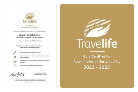 Legian Beach Hotel Secure Travelife Accommodation Sustainability