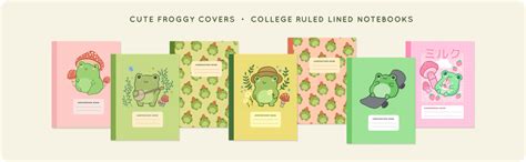 Composition Book Cute Frog With Mushroom Hat College Ruled Wide