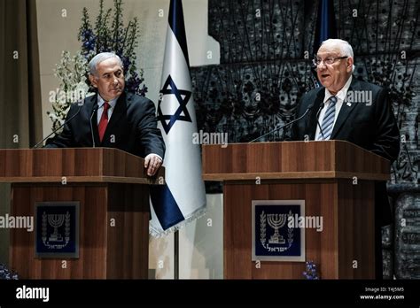 Jerusalem Israel 17th April 2019 Israeli President Reuven Rivlin R