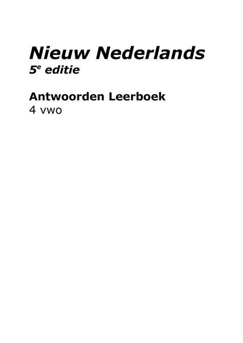 Nn V Antwoorden Totaal Nieuw Nederlands E Editie Antwoorden