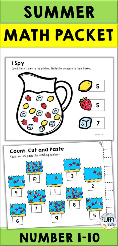 Summer Math Activities For Preschool And Pre K Summer Math Summer